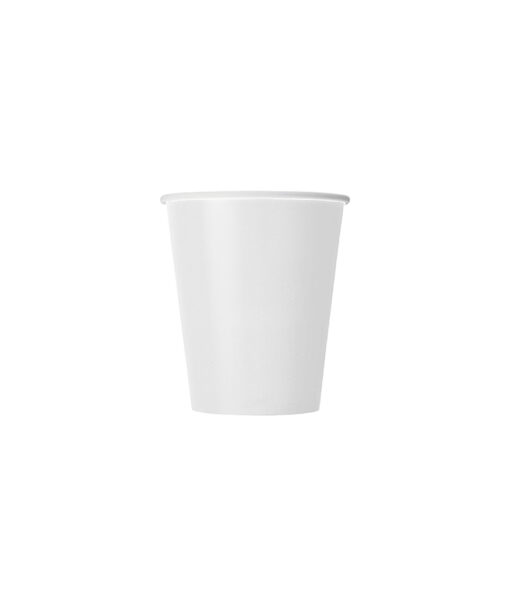 Disposable 9oz paper cup in white colour coming in pack of 20