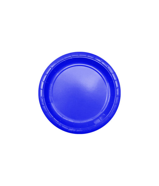 Disposable 7inch paper plate in royal blue colour coming in pack of 20