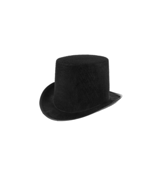 Magician felt top hat in black colour