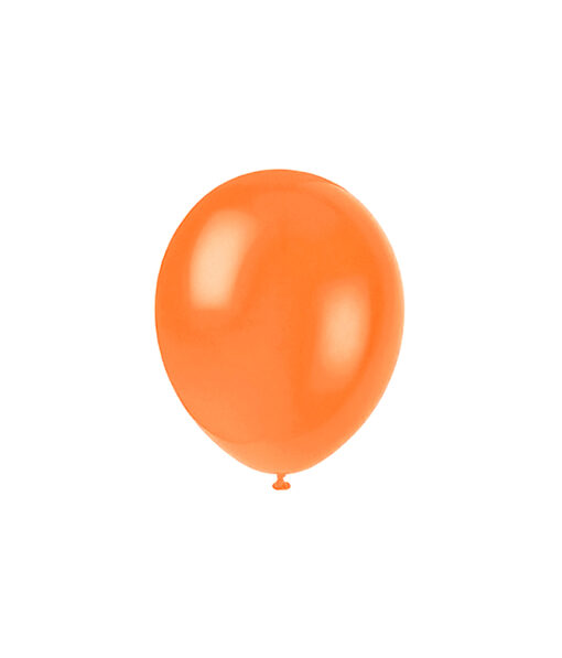 Plain orange latex balloon in pack of 20