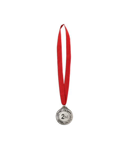 Silver medal for 2nd second place with red strap