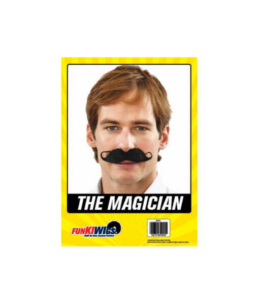 The magician twirled moustache in dark brown/black