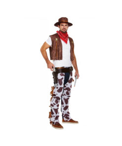 Cowboys Mens Adult Brown Western Bandit Halloween Costume Vest-XXL 