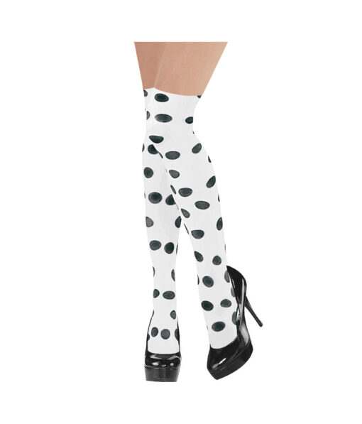 White with black dots thigh high stockings