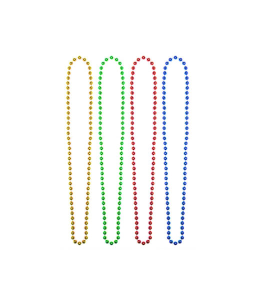 Metallic multicolor bead necklace coming in pack of 4