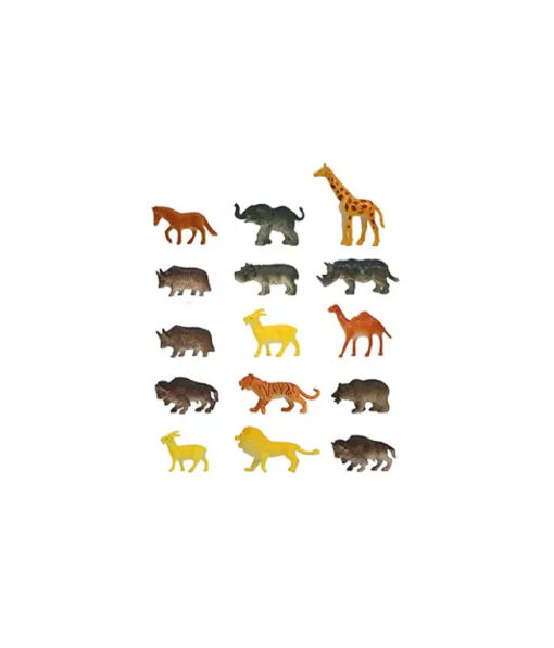 Assorted wild animal figures in pack of 15