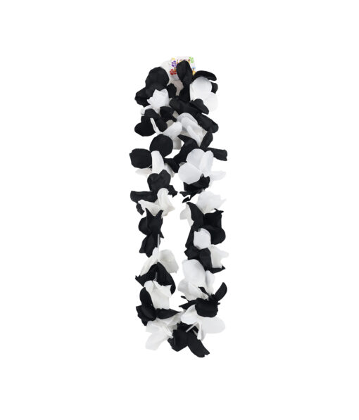 Black & White Mixed Color Flower Lei