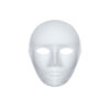 Blank white paintable paper mask with blank face design and shape