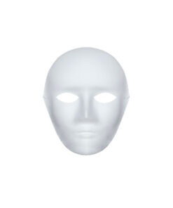 Blank white paintable paper mask with blank face design and shape