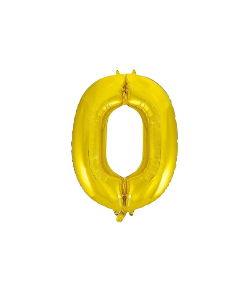 Golden "0" number symbol foil balloon