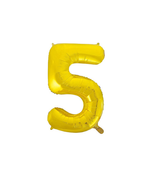 Golden "5" number symbol foil balloon