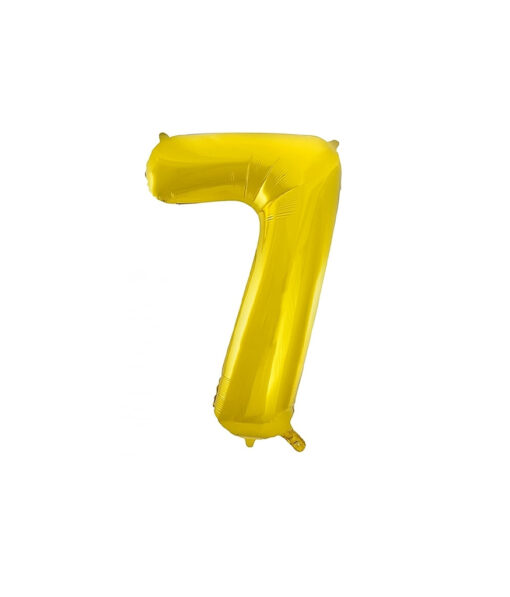 Golden "7" number symbol foil balloon