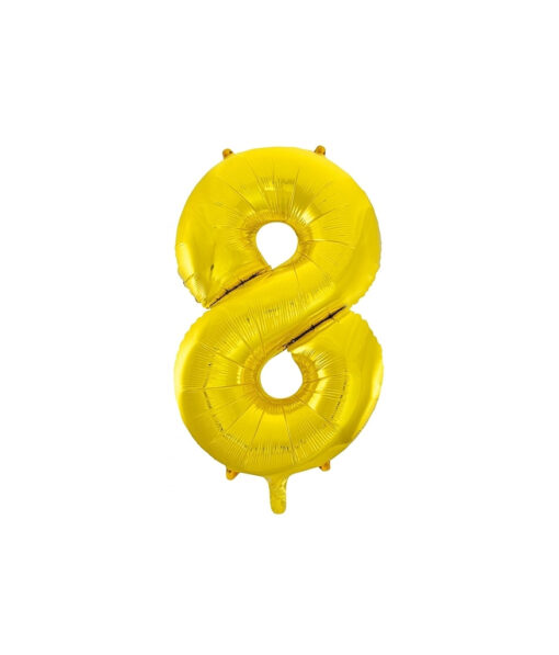 Golden "8" number symbol foil balloon