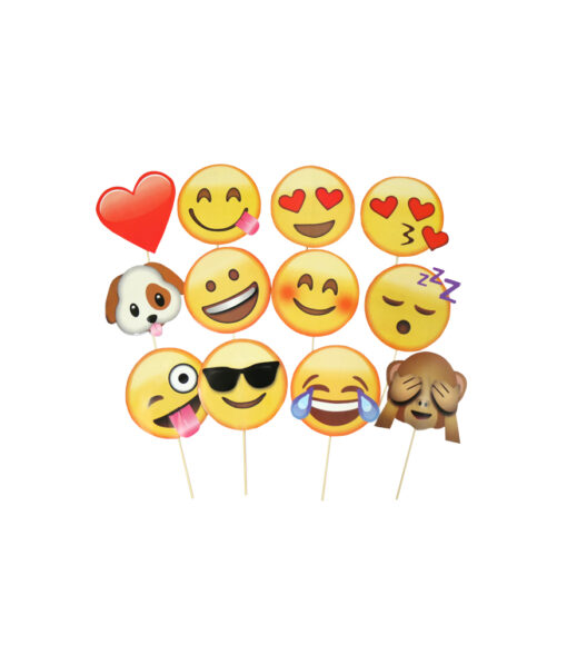 Emoji party photo props
