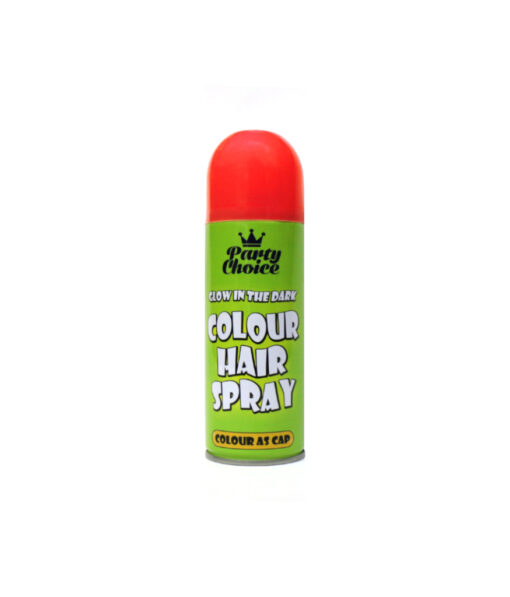 Red glow in the dark coloured hair spray coming in container of 200ml