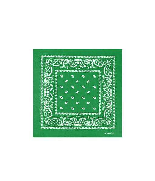 Green bandana in cotton material
