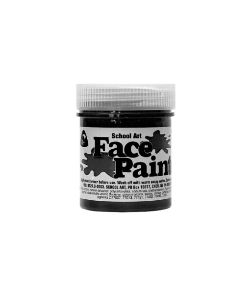 Black face paint for school art, decoration and costumes coming in 60ml tub