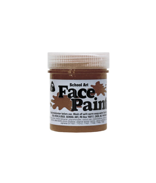 Brown face paint for school art, decoration and costumes coming in 60ml tub