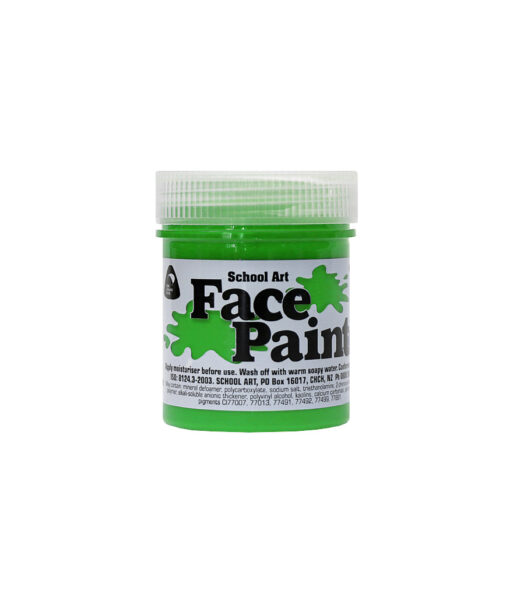 Dark green face paint for school art, decoration and costumes coming in 60ml tub