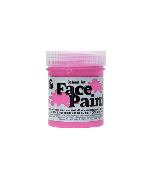 Pink face paint for school art, decoration and costumes coming in 60ml tub