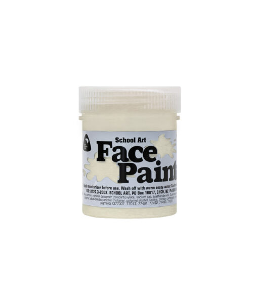 White face paint for school art, decoration and costumes coming in 60ml tub