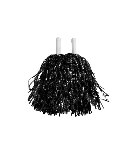 Black foil pompoms