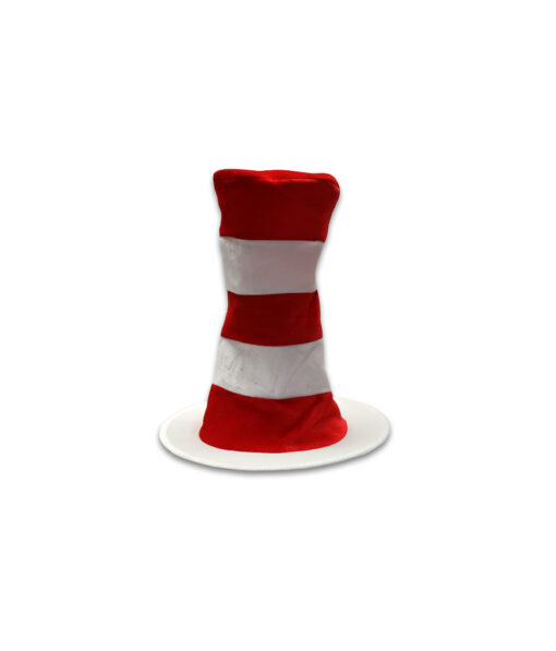 Long red and white striped cat hat