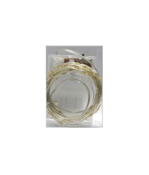 Warm white seed lights with silver wire design coming in pack of 100 LEDs and 10m length