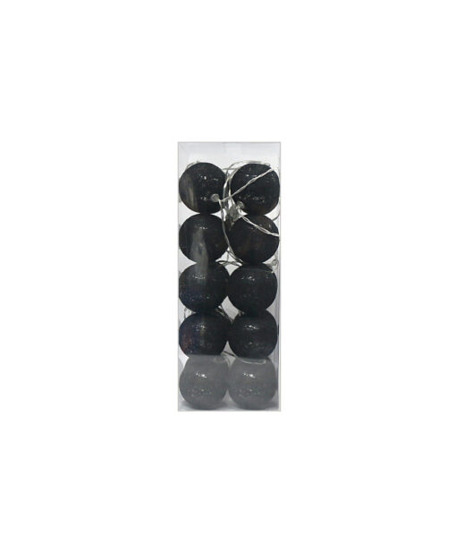 String lights in cotton ball design in black colour coming in pack of 20 and 2m length