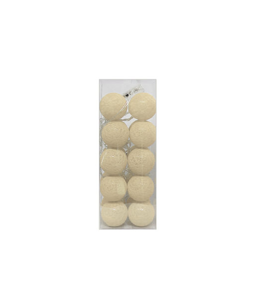 Cream cotton ball lights in pack of 20