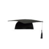 Black prop graduation cap in felt material
