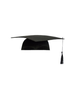 Black prop graduation cap in felt material