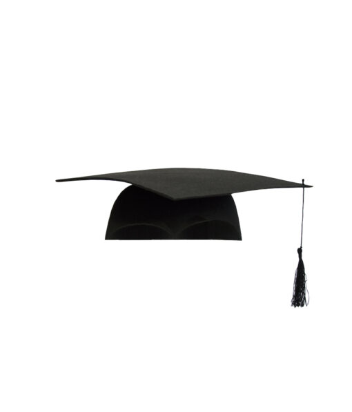 Black prop graduation cap in felt material