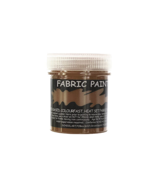 Brown fabric paint in 60ml tub with heat set application
