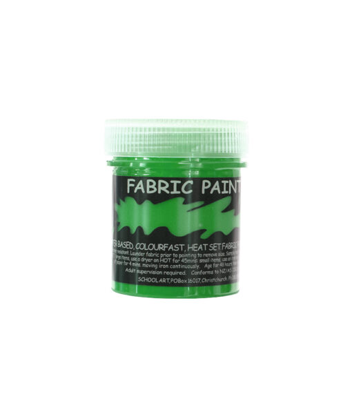 Green fabric paint in 60ml tub with heat set application