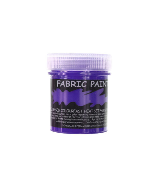 Purple fabric paint in 60ml tub with heat set application