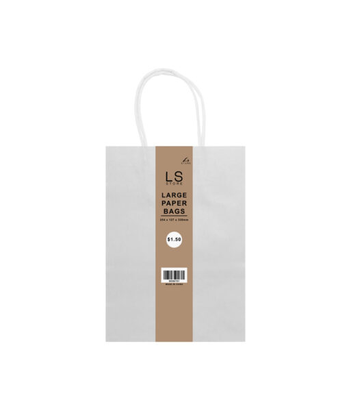 Large paper bag with white colour coming in pack of 2