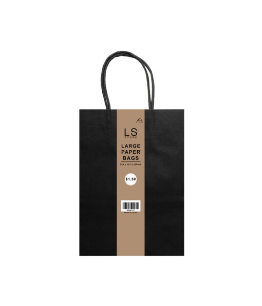 Large paper bag with black colour coming in pack of 2