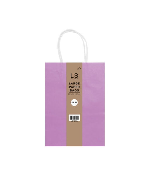 Large paper bag with light purple colour coming in pack of 2