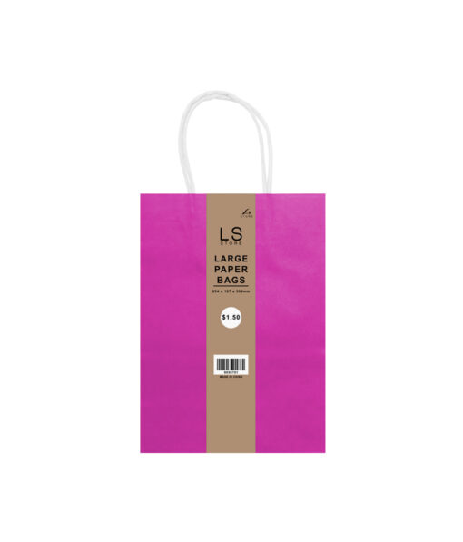 Large paper bag with hot pink colour coming in pack of 2