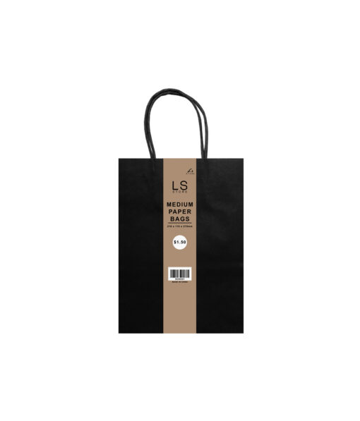 Medium paper bag with black colour coming in pack of 3