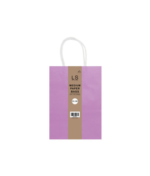 Medium paper bag with light purple colour coming in pack of 3