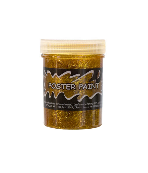 Glitter gold poster paint for DIY art and posters coming in 125ml tub