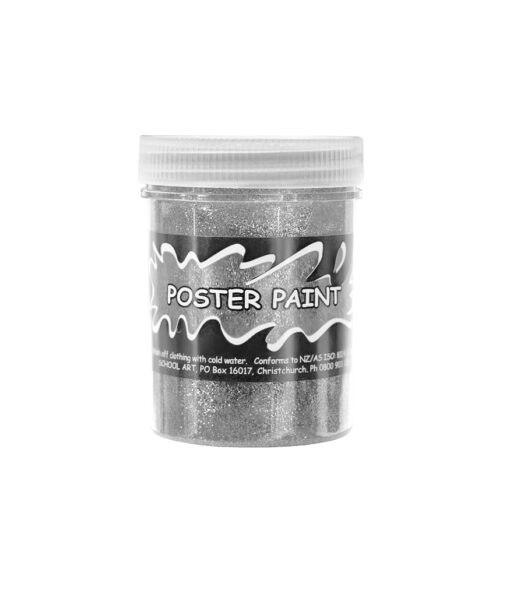 Glitter silver poster paint for DIY art and posters coming in 125ml tub