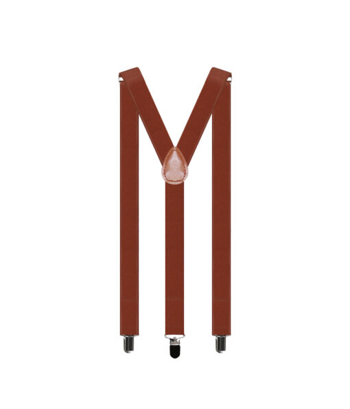 Brown suspenders with Y back design and adjustable straps