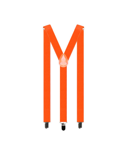 Orange suspenders with Y back design and adjustable straps