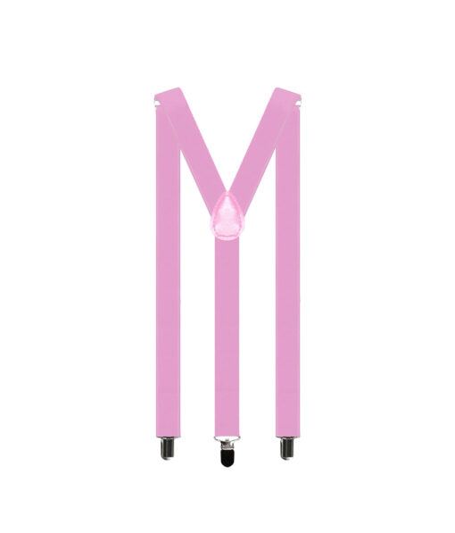 Light pink suspenders with Y back design and adjustable straps