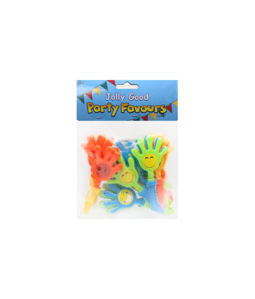 Assorted mixed colour emoji hand clappers party favour coming in pack of 12