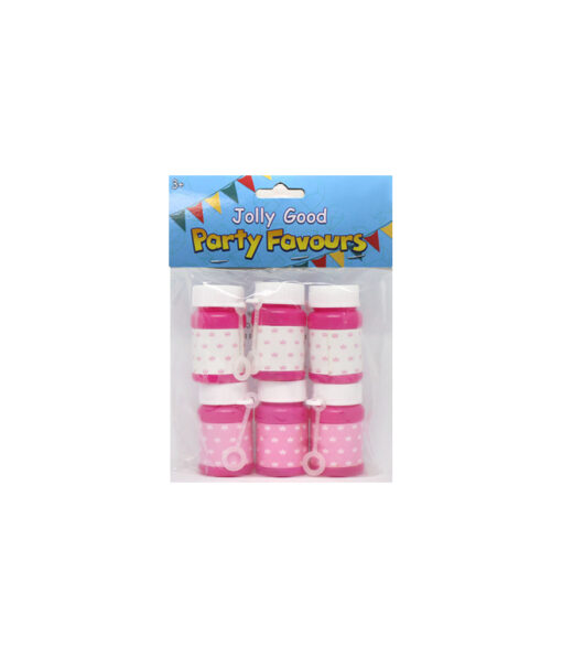 Bubble play set with jar and wand and pink crown design coming in pack of 6