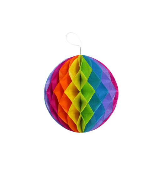 Colorful round rainbow decoration with strap in 20cm size